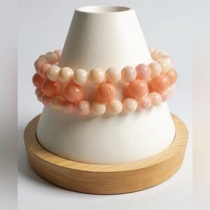 Lana ʻĀnuenue - Vintage Pink Coral & “Angel Skin” Bracelet